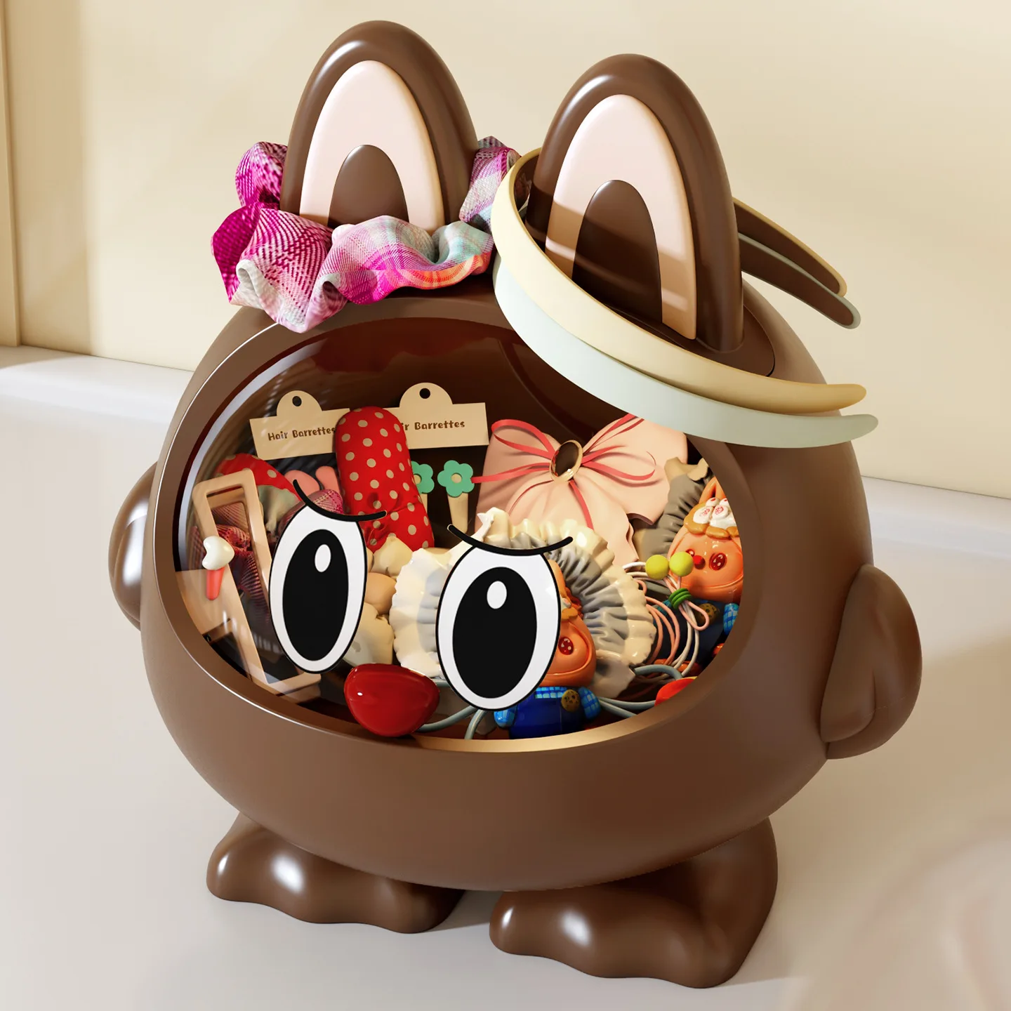 

Bathroom Hair Tie Organizer, Makeup Vanity Hair Accessories Clips Headbands Tie Strands Necklace Jewelry Bracelet Storage Box