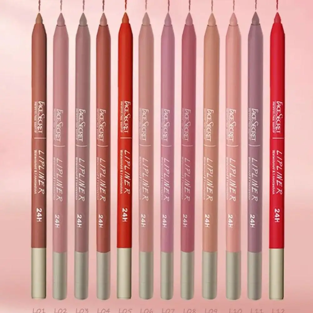 Waterdichte Potlood Lippenstift Pen Matte Lipliner Langdurige Make-Up Pennen Gemakkelijk Om Te Dragen Anti-Stick Cup