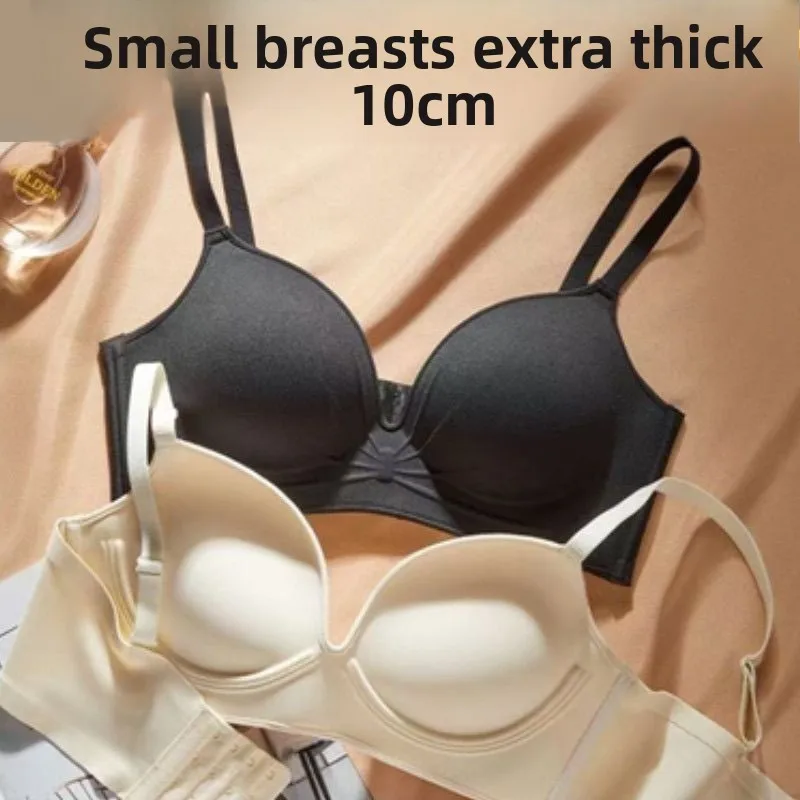 

Бюстгальтер пуш-ап 10 см для небольшой груди, беспроводной ультрамягкий бюстгальтер без косточек с боковой поддержкой, подъемная форма, чтобы предотвратить провисание, бюстгальтер без косточек