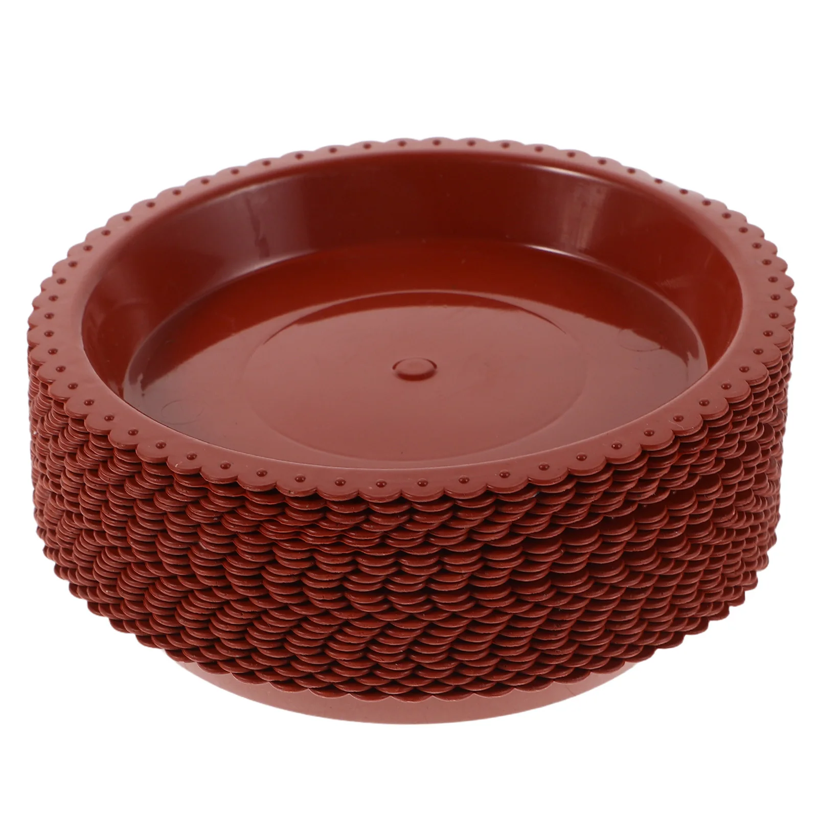 

24Pcs Flower Pot Saucers Brown Round Plastic Plant Tray Spillproof Planter Water Drainage Tray for Indoor Outdoor Plants