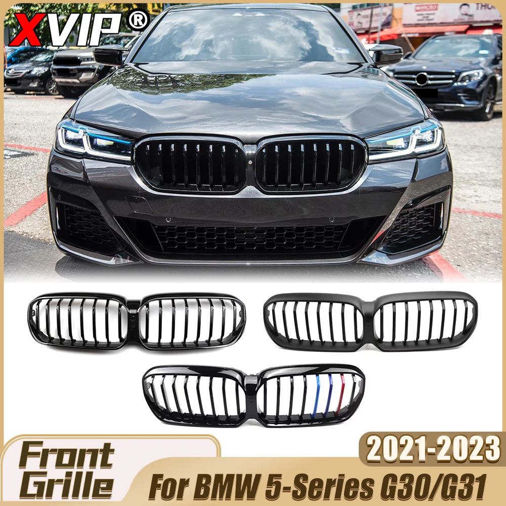 

XVIP Matte Black Single Line Style Bumper Grille Glossy Racing Grille Upper Grille For BMW 5-Series G30/G31 2021-2023 Facelift