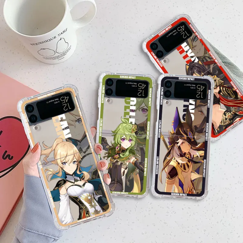 phone Cases for Samsung Galaxy Z Flip 3 case Z Flip 4 ZFlip 5 zflip Flip3 Flip4 Airbag Fundas Cover GenshinzImpact Collei Aloy