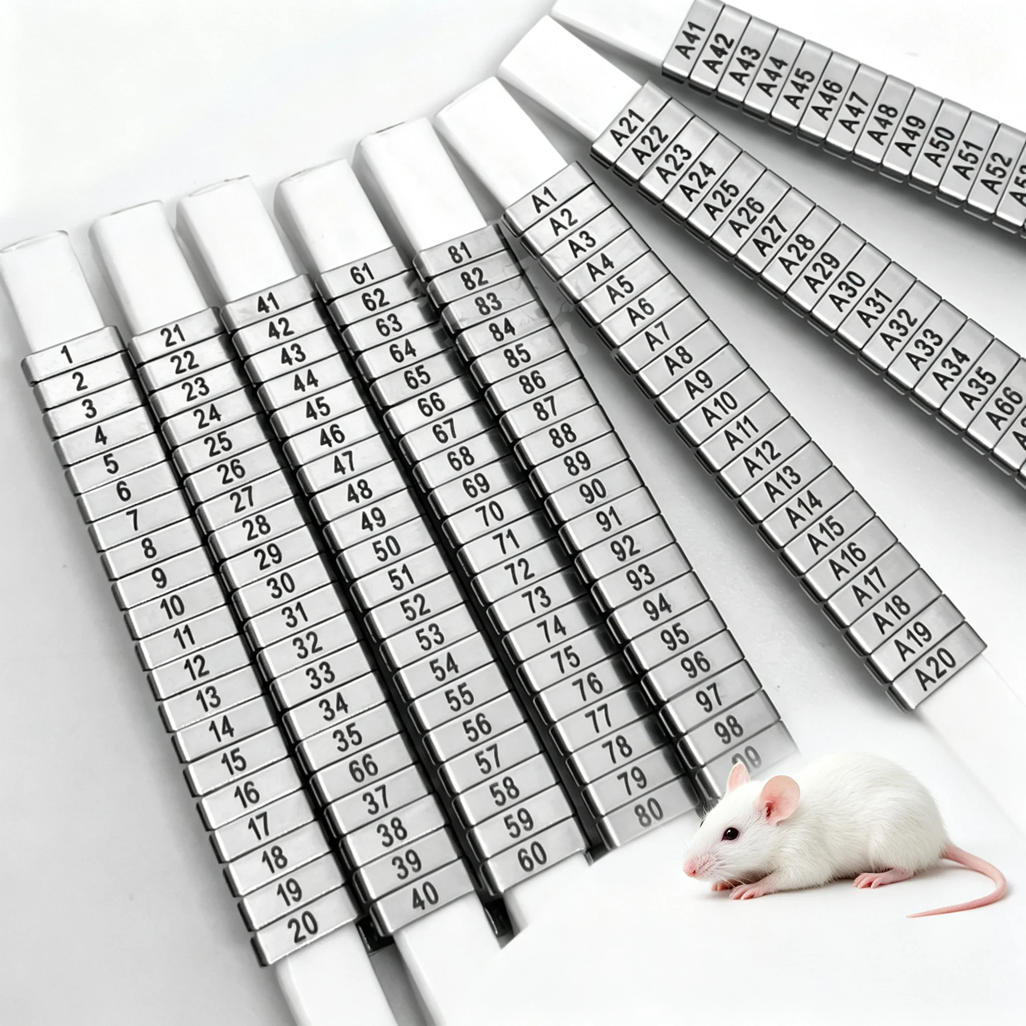 20pcs/50pcs/100pcs Laboratory Animal Rat Mouse Ear Tag Clamp Guinea Pig Ear Marking Sign Mice ID Mark