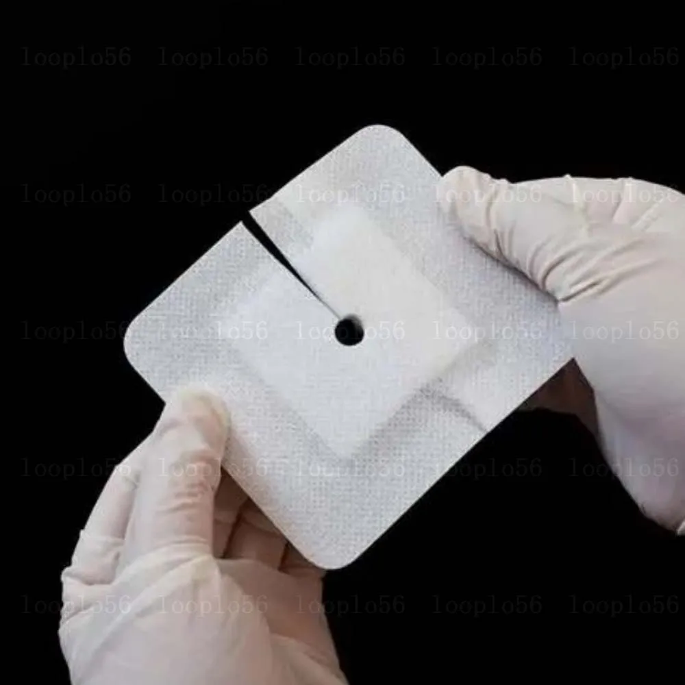 20-200Pcs Medical Drainage Tube Sterile Wound Dressing Non-Woven Patch with Hole for Renal Puncture Urinary Catheter Fixation