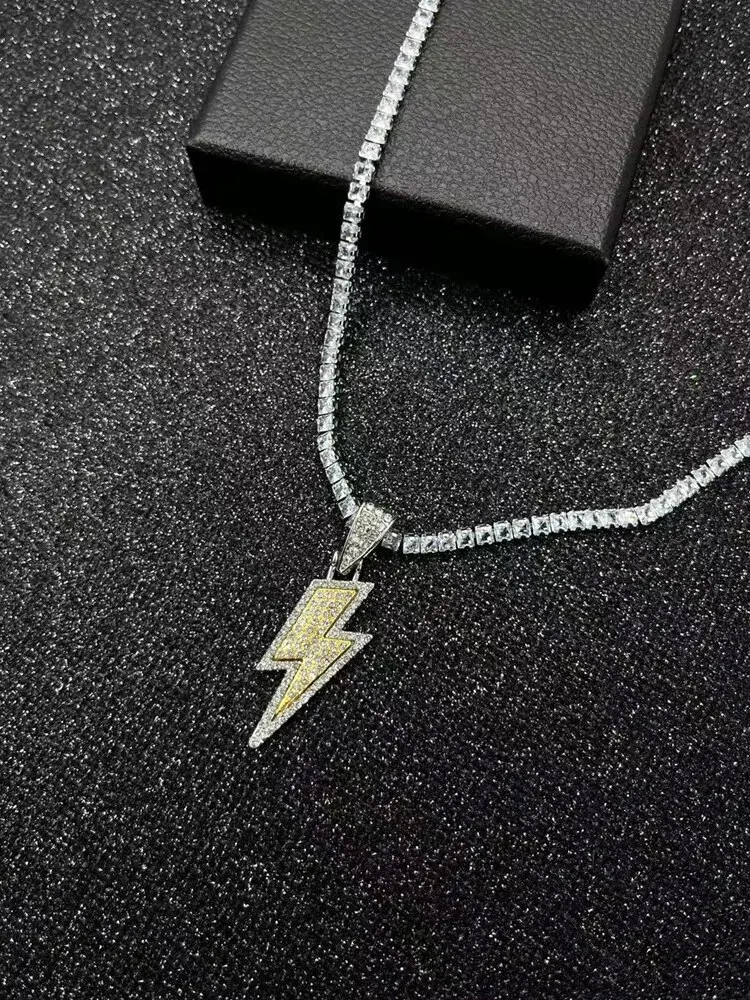 1 Piece Men's Hip Hop Lightning Necklace