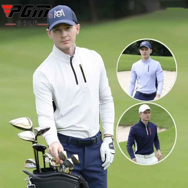 Pgm Golf Bekleidung Herbst manner Langarm Golf Shirts Casual Hohe Qualitat Sport T Shirt Mann Zipper Kragen Polo Tops elastische AliExpress