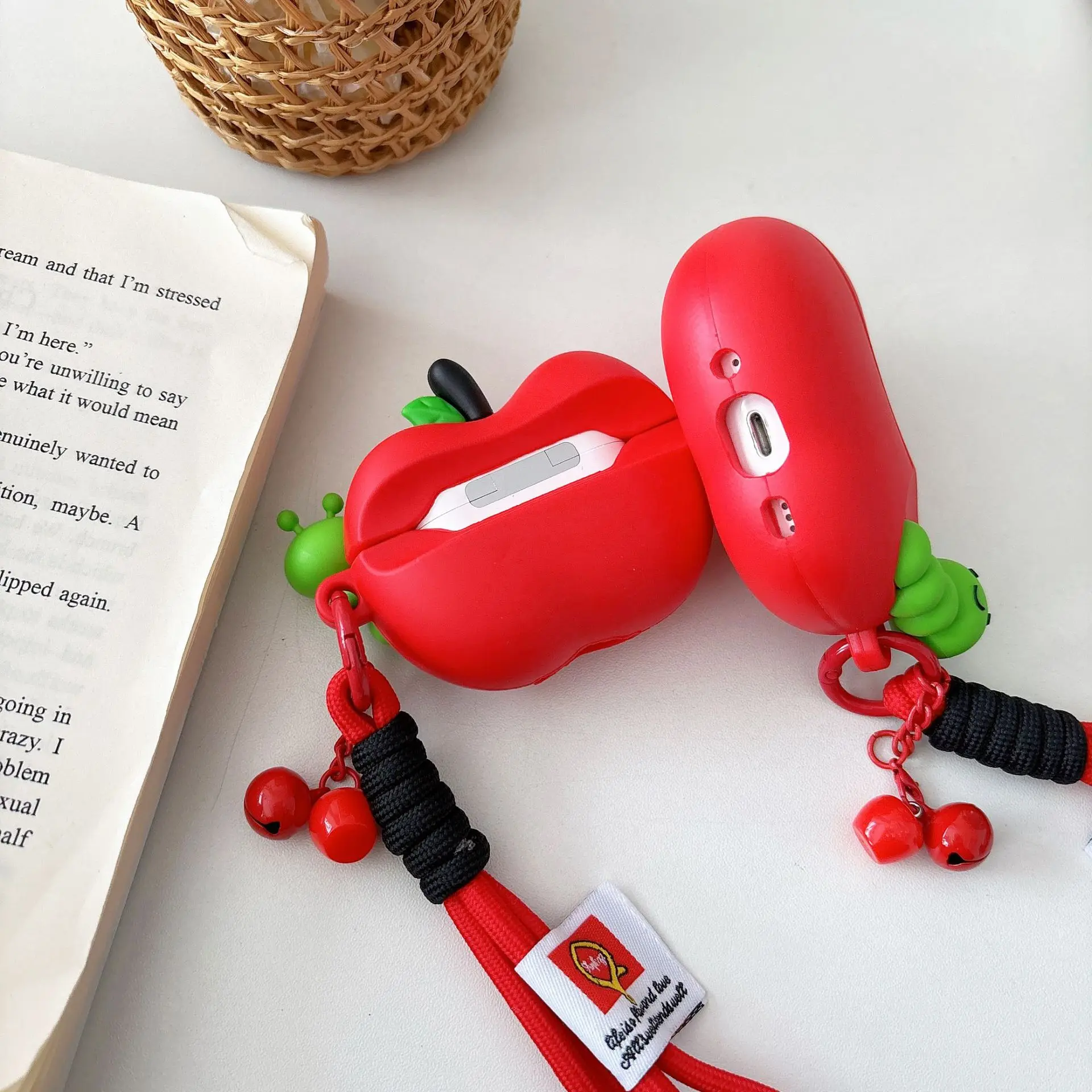 Caterpillar Fruit Case for AirPods 4 Airpod 1 2 3 Pro Pro2  Bluetooth Earbuds Charging Box Protective Earphone Case Cover