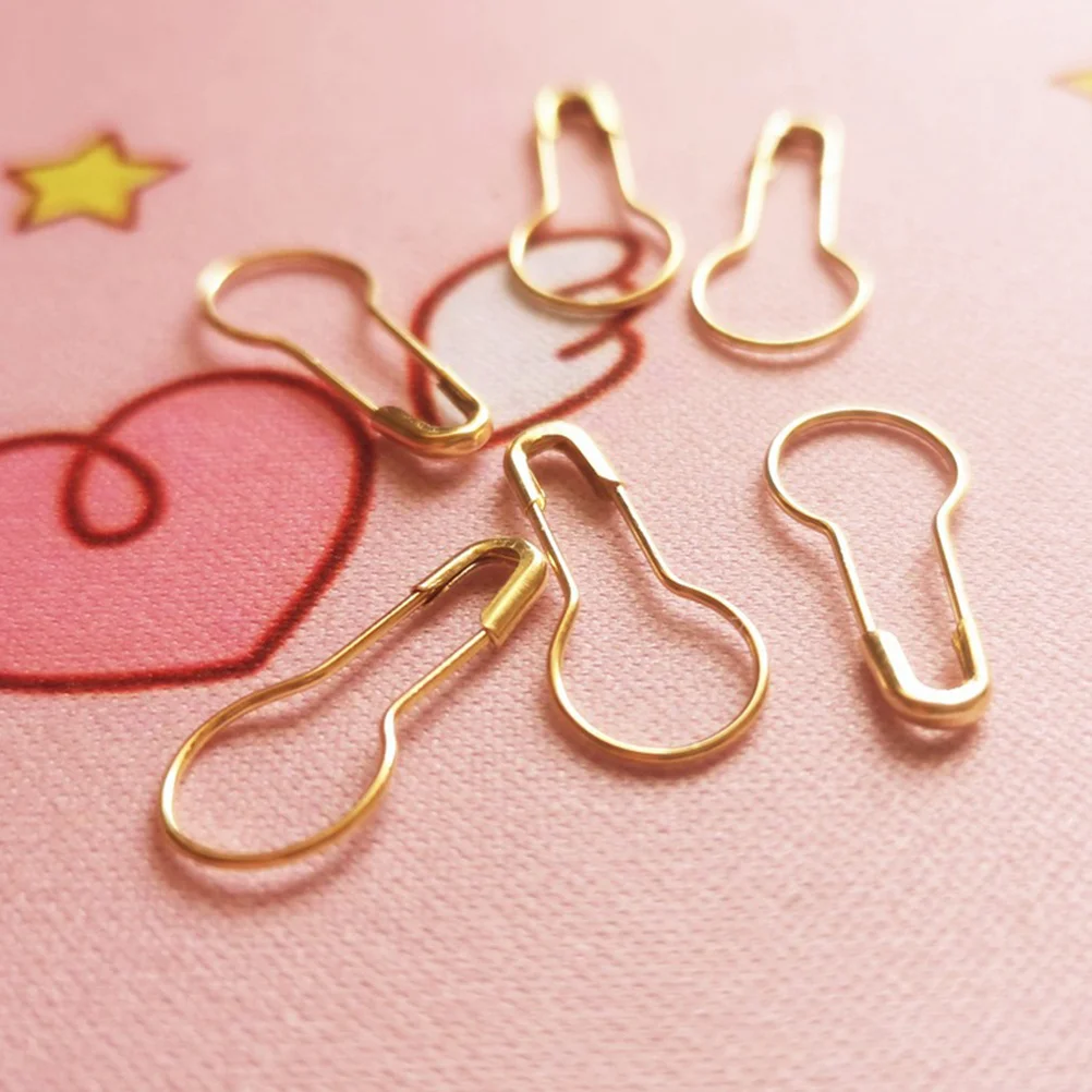 

1000pcs Golden Gourd Safety Pins 0.9 Inch Small Metal Bulb Pins For Knitting Crochet Stitch Markers Sewing Craft Diy Clothing