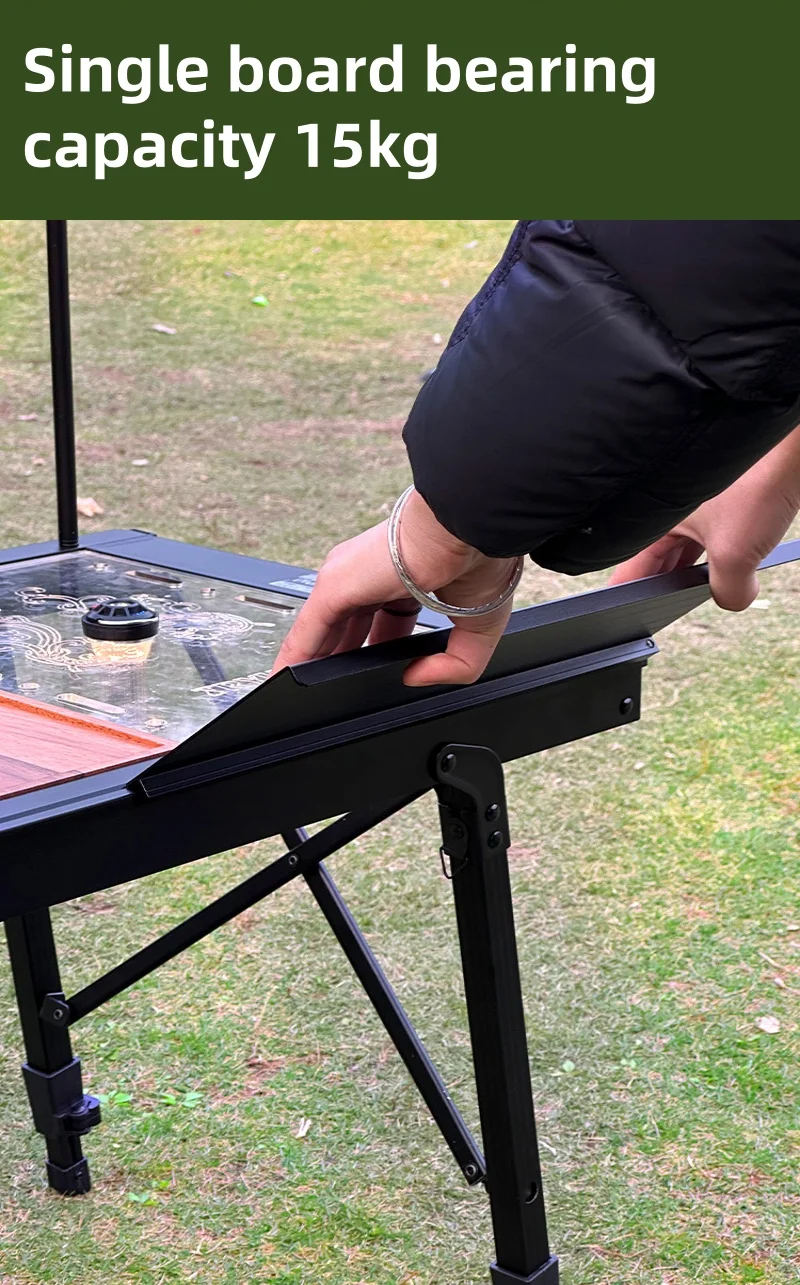 Tryhomy Outdoor Camping IGT Tisch IGT 6-Einheit Tisch Tragbare Aluminiumlegierung Ultraleicht Klapp Camping Schreibtisch BBQ Picknick IGT Tisch Neu – Detail 4