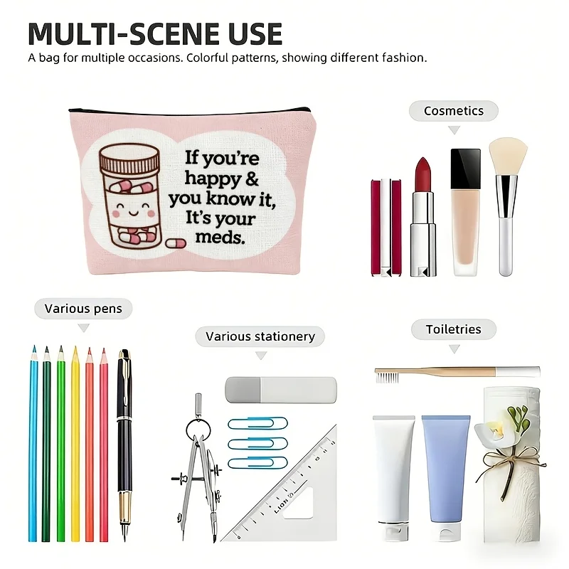 1pcs -Themed Cosmetic Bag with 