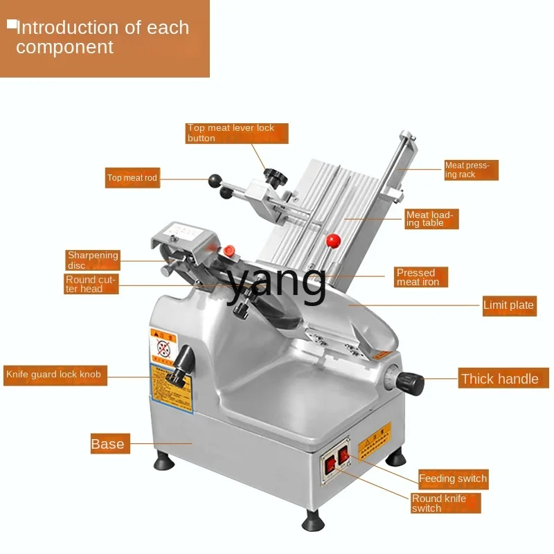 L'm'm-Trancheuse à viande électrique commerciale entièrement automatique, trancheuse à rouleau d'agneau, viande congelée, tranches de boeuf