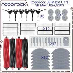 Roborock S8 MaxV Ultra, S8 Max Ultra,G20S Replacement Parts Accessories Roller Side Brush Hepa Filter Mop Cloth Dust Bag