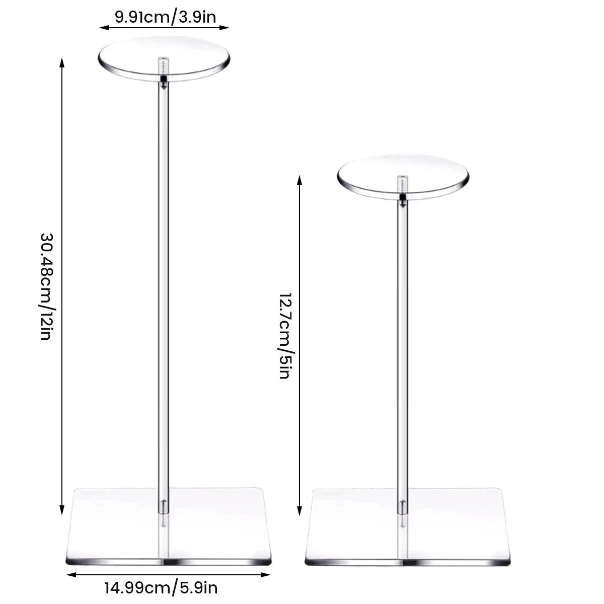 2Pcs Acrylic Hat Stand Wig Display Rack Clear Hat Stand Baseball Hat Rack Multifunctional Anti-Slip Decorative Hat Display Stand