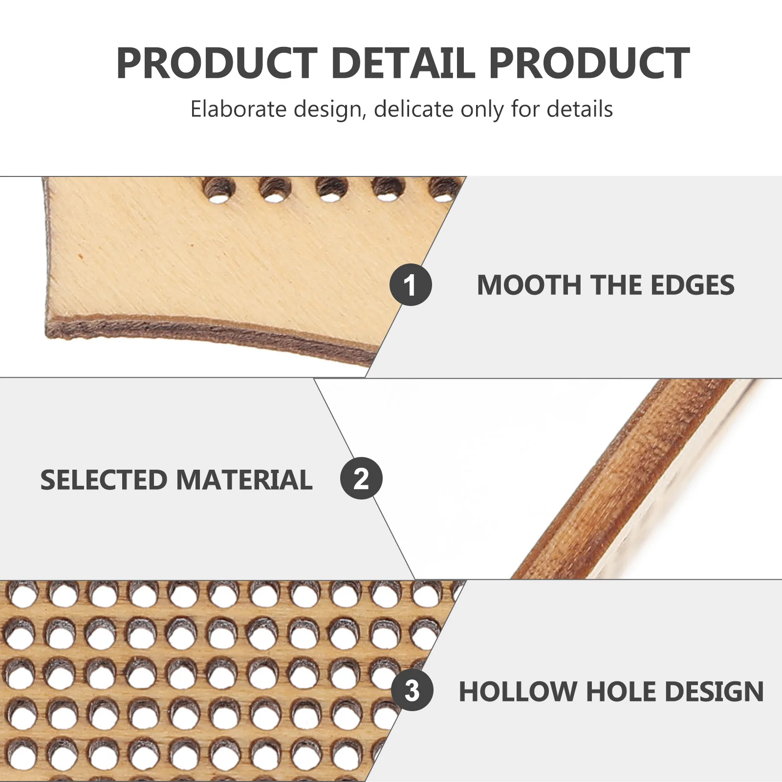 

5pcs Mini Cross-Stitch Wood Chips Diy Wooden Craft Kit For Painting Decorating Sculpture Hollow Design Pendant Art Project