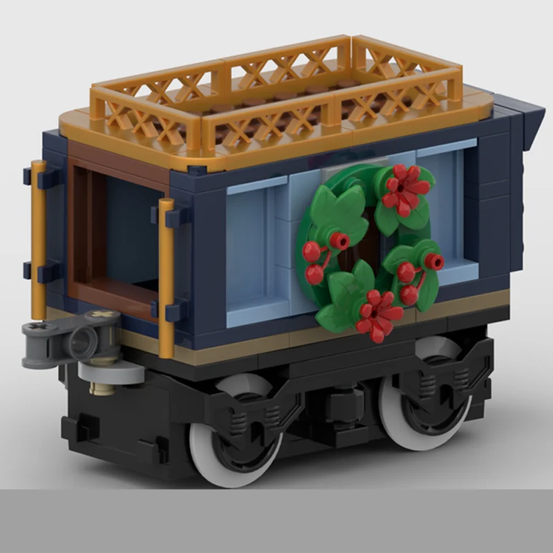 Modello di auto da città MOC Mattoni da costruzione Vacanze invernali Treno espresso Tecnologia modulare Regali di festa per bambini Assemblare giocattoli vestito