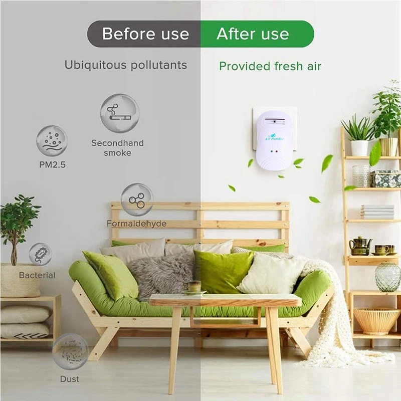 Air Purifier Plug In For Home Negative Ion Generator Air Cleaner Remove Formaldehyde Smoke Dust Purification