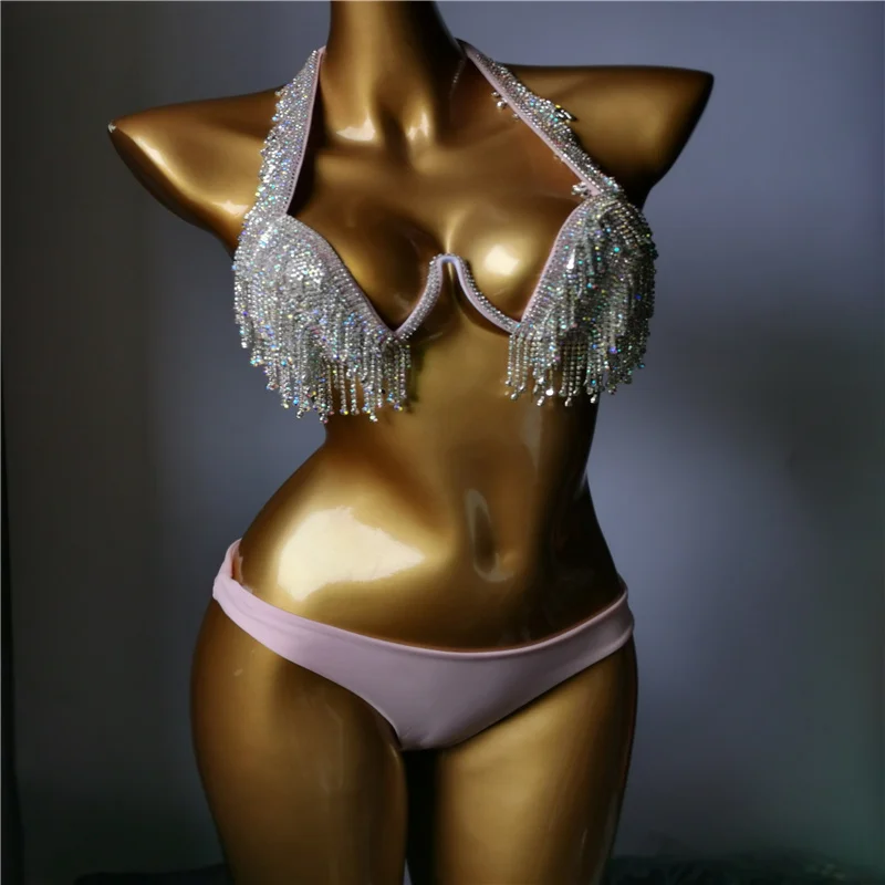 Imagem -06 - Venus Férias Novo Estilo Strass Biquíni Mulher Madura Banho Diamante Bling Maiô Beachwear Pedras Siamesas Biki 2023