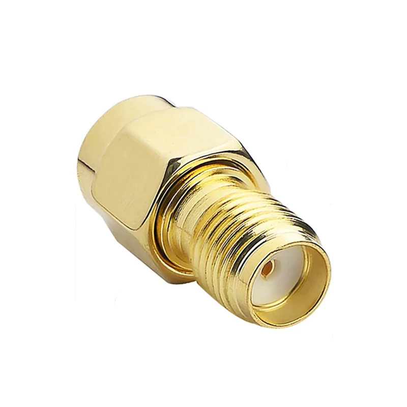 1 Stück Kupfer-RF-Koaxial-SMA-Adapter SMA-Stecker auf SMA-Buchse Gerader Stecker Vergoldet für WLAN-Router – Detail 5