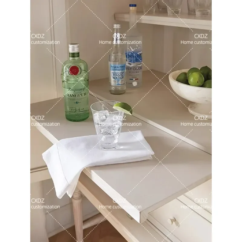 Solid Wood Dining Side Cabinet Living Room Wine Storage Display Shelf Retro Wall Mounted Locker for Home Organization