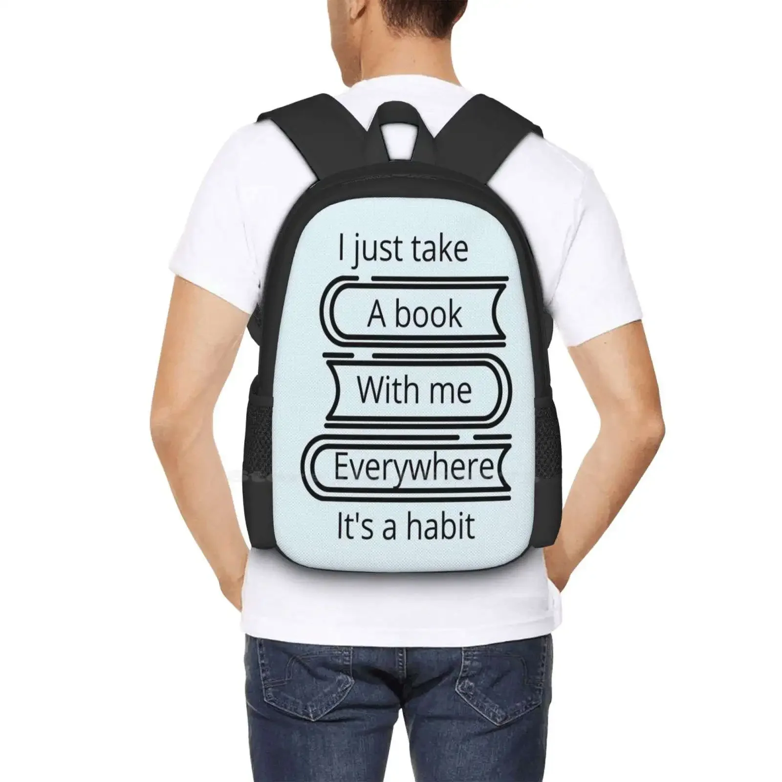 جيلمور كتاب عاشق إقتباس "أنا فقط أخذ كتاب معي في كل مكان" رائجة البيع حقيبة مدرسية على ظهره حقائب الموضة كتاب اقتباس كتاب الحب #6