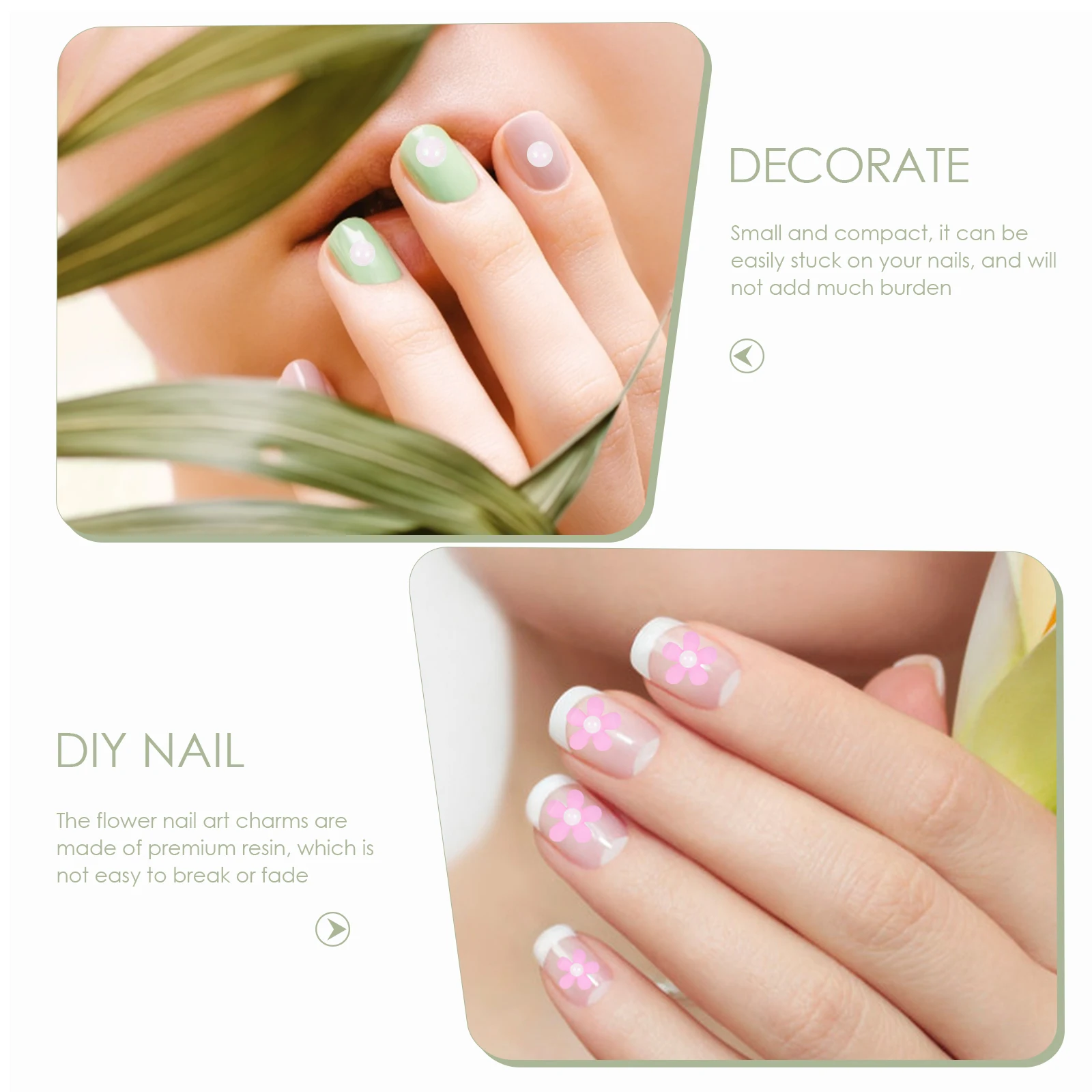 

1 Box Nail DIY Charms Resin Manicure Decor Flower Shape Durable Fragile Resistant Small Compact Nail Accessory