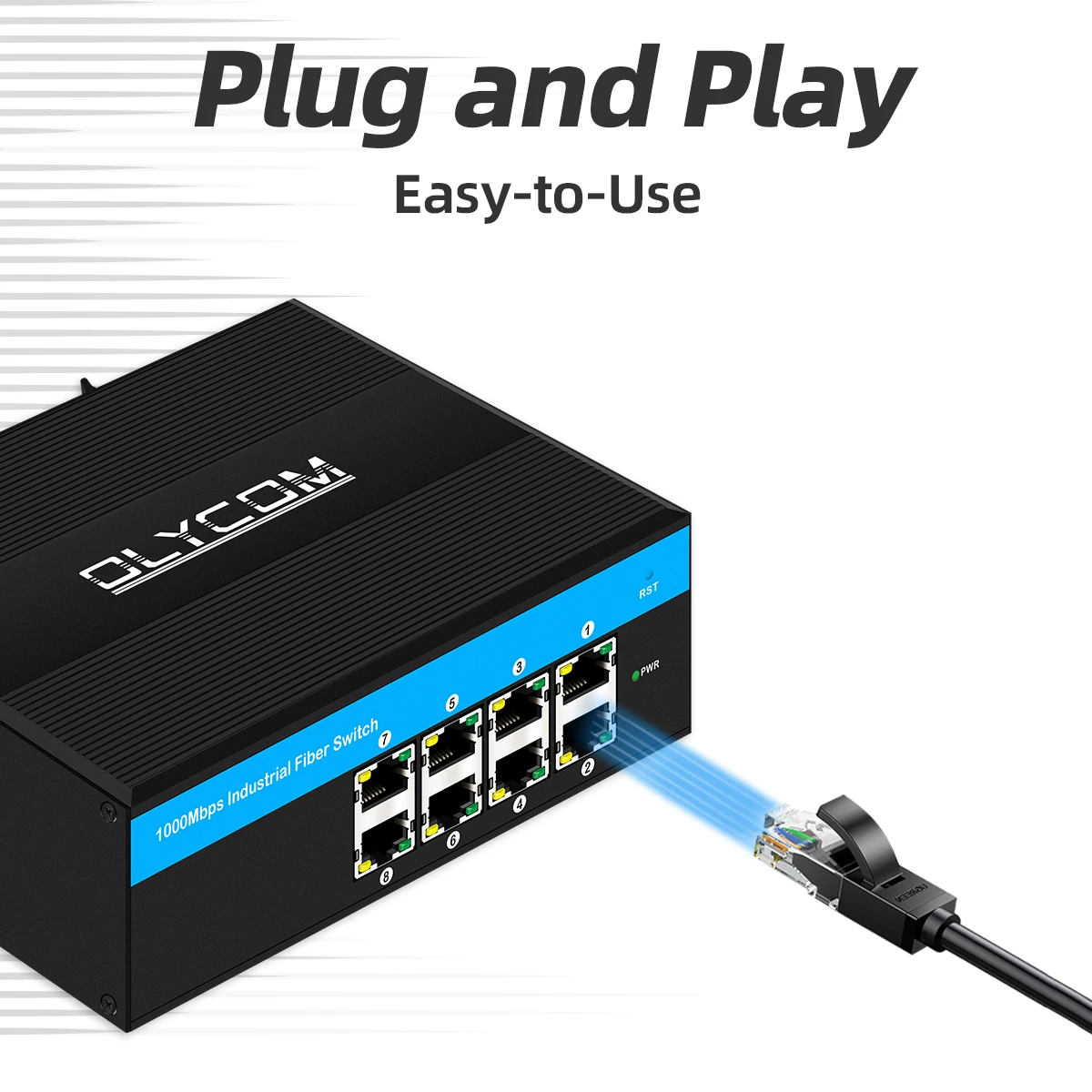 

2026unique 8 Port Gigabit Unmanaged Vehicle E-mark Industrial Network Switch