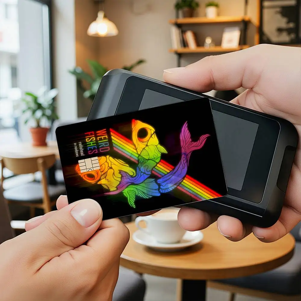 R-Radiohead In Rainbows HD Credit Card Stickers Game Card Decal Small Chip Waterproof Sticker Gift Decor