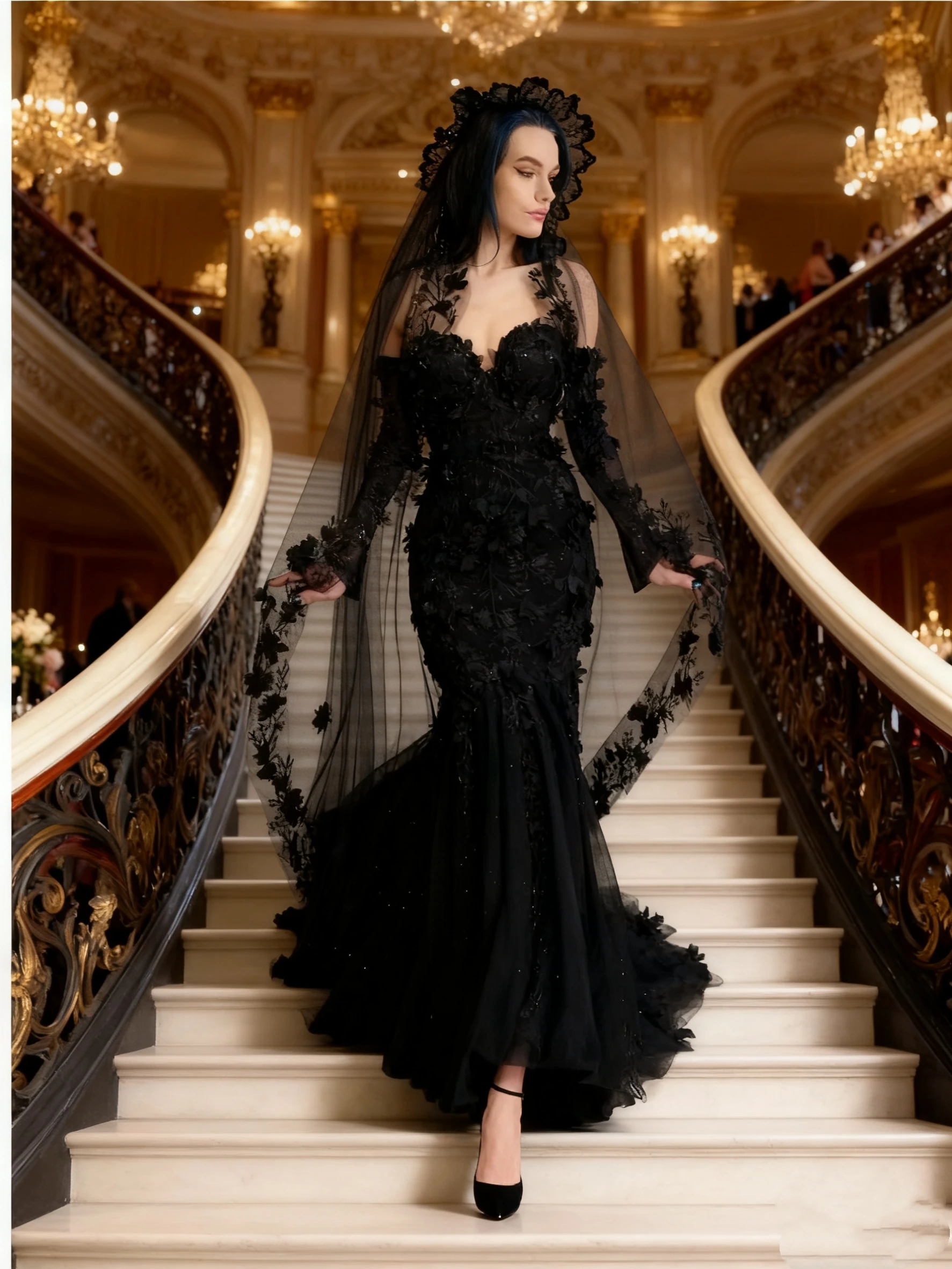 Custom Black Wedding Dress Gothic Wedding Dress Black Wedding Dress With Skirt Backless Wedding Dress Black Optional Color
