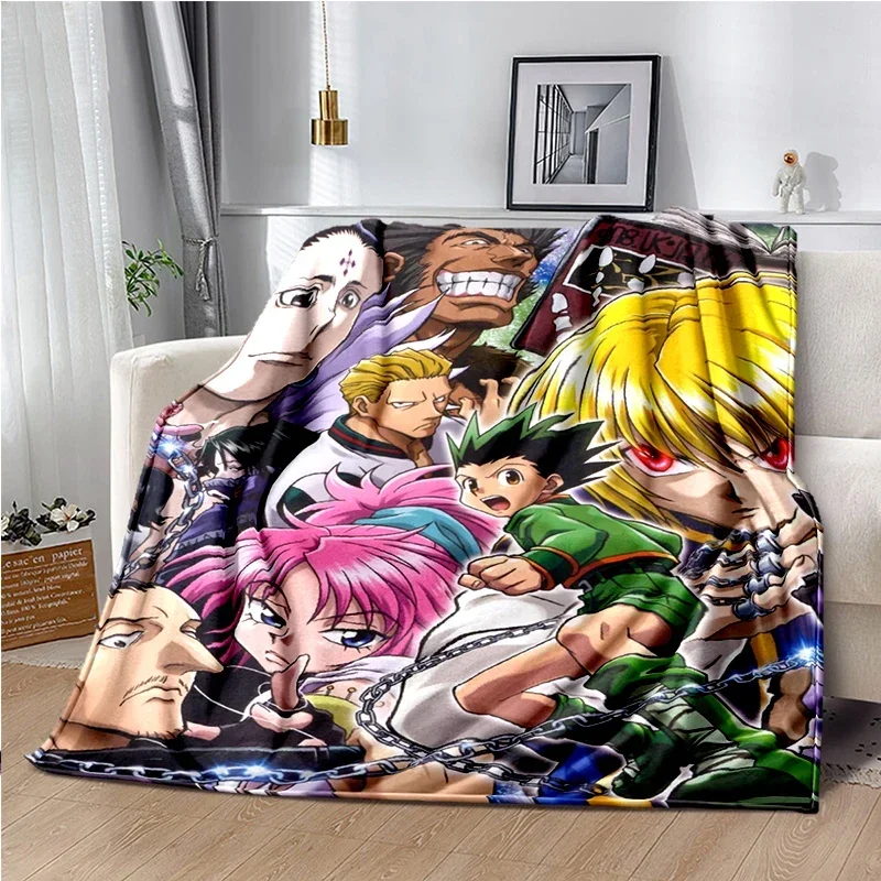 2026 New Anime Blanket Sofa Winter HUNTER X HUNTER Warm Bed Fleece Custom Nap Home Fluffy Soft Blankets King Size Microfiber Bed