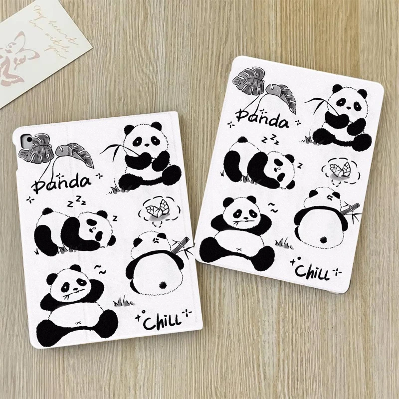 Smart Stand Case Cover for Ipad Air Case 10.2 7th 8th 9th Gen Pro 11 2nd 3rd 4th Ipad Mini 6 Ipad Air3 10.5 Cute Panda PC Shell