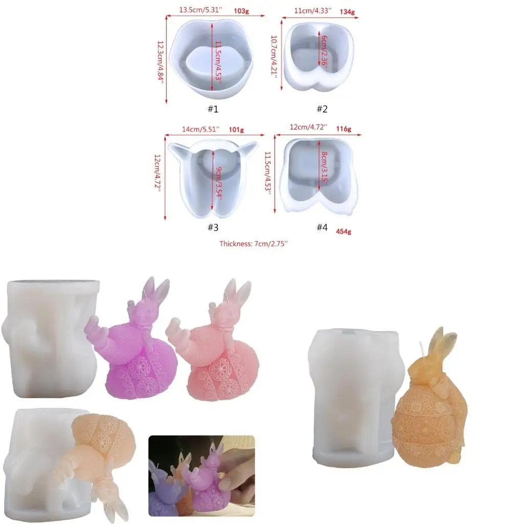 Rabbit Resin Molds Desktop Ornaments Mold Mold for Candle Making