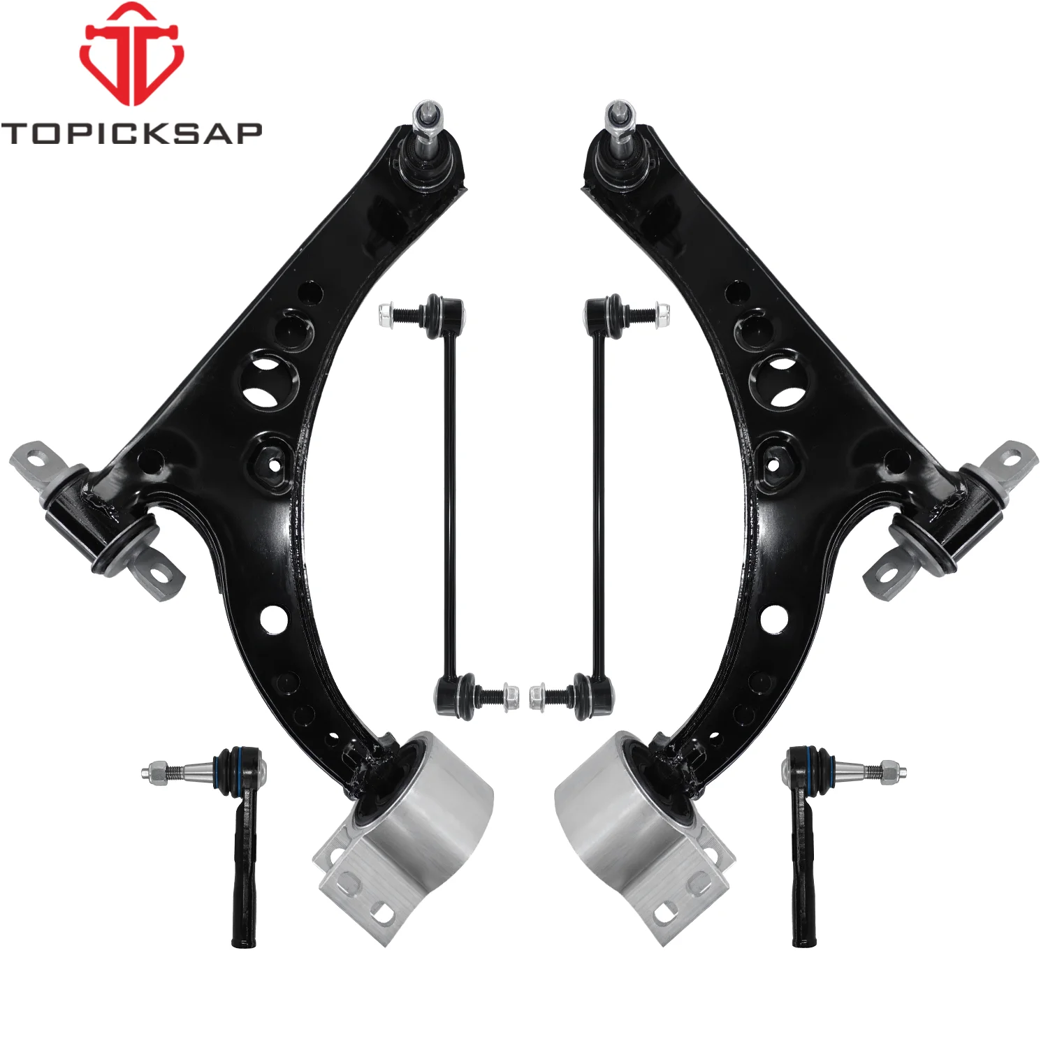 TOPICKSAP 6Pcs Front Lower Control Arm Ball Joint Sway Bar Link Left Right for Chevrolet Cruze Volt 2016-2019 39089342 39089343
