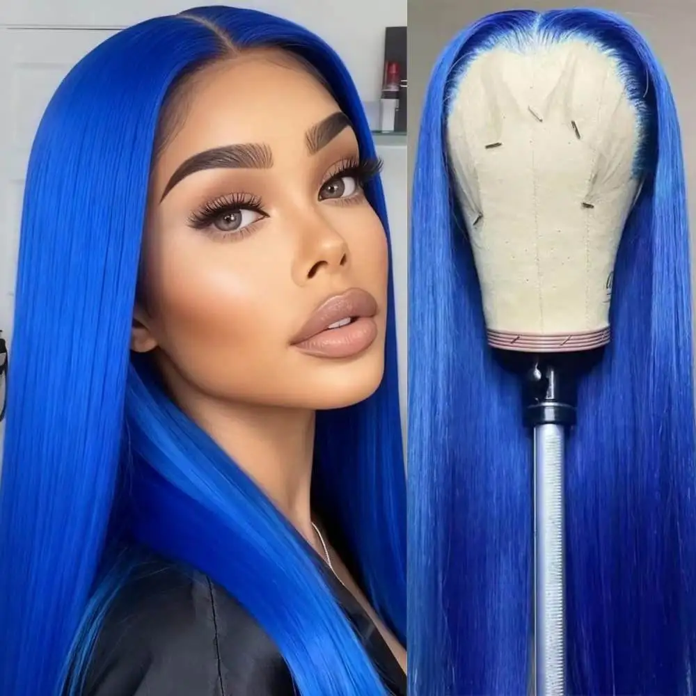 

Blue Staight Lace Front Wigs for Women 13x4 Lace Front Wigs Human Hair with Baby Hair 250 Density Lace Front Wig Human Hair