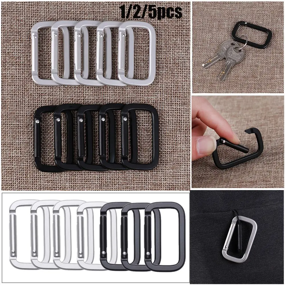 1/2/5pcs Aluminum Alloy Plated Gate Spring Oval Ring Buckles Clips Carabiner Purses Handbags Oval Push Trigger Snap Hooks