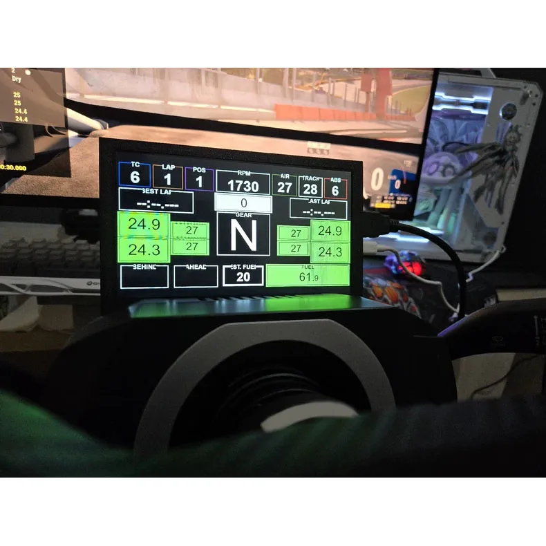 simulated-racing-game-euro-truck-american-truck-multifunctional-dashboard7-inch-oled-screen-display-meters-for-moza-r3-r5-r9-r12