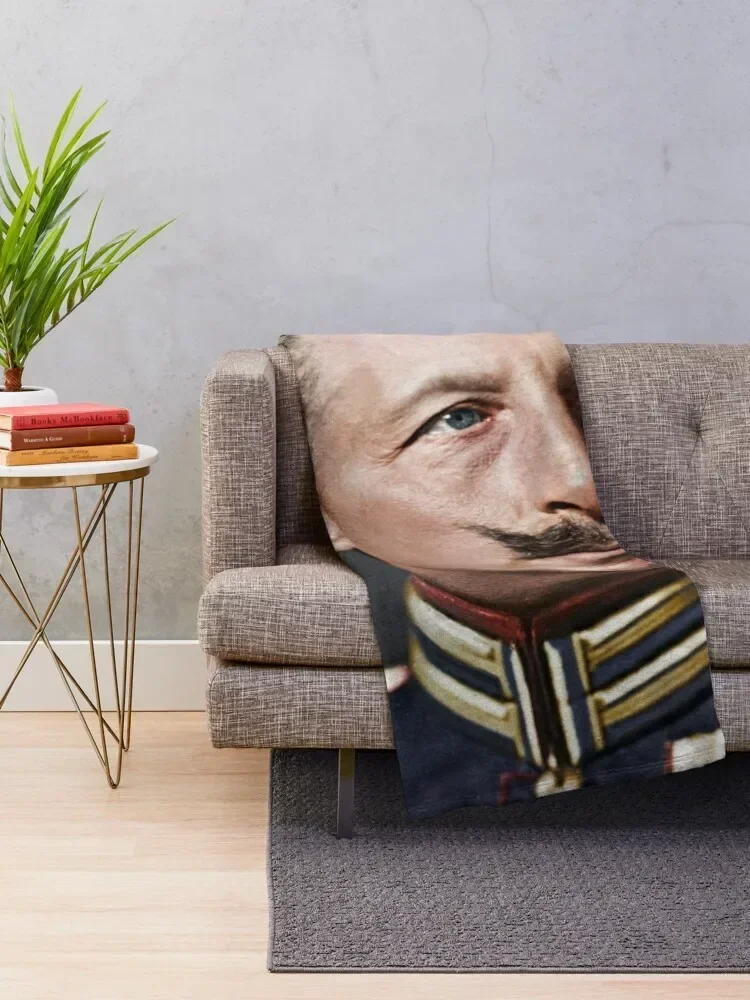 Kaiser Wilhelm II, 1908 colorized Throw Blanket Retros Warm Hairy Blankets