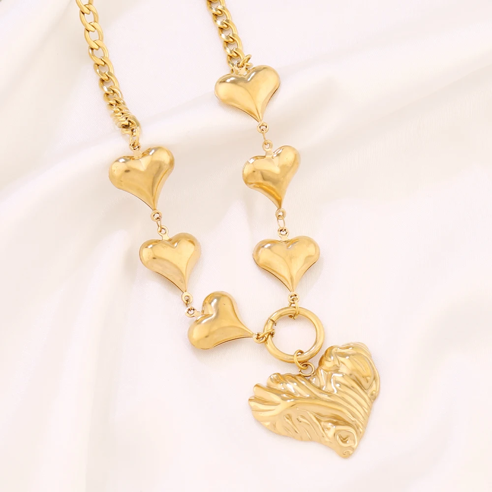 316L الفولاذ المقاوم للصدأ القلب قلادة قلادة موضة الذهب اللون الجوف القلب سحر سلسلة القلائد للنساء مجوهرات