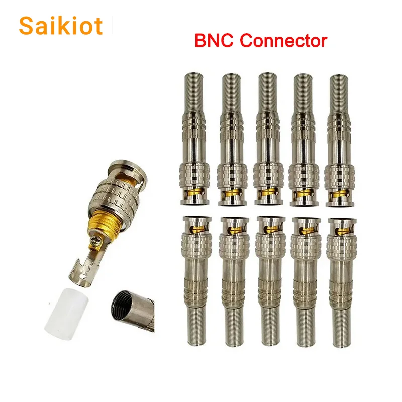 

Saikiot RG59 Plug BNC Connector Solderless Screw Type CCTV Coaxial Cable RG60 CCTV Accessories BNC Connector