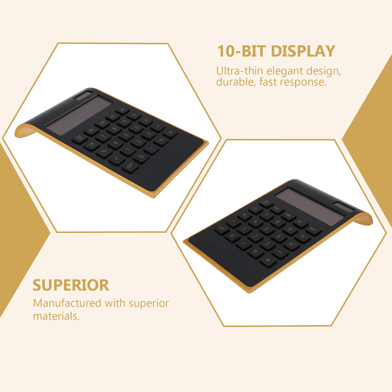 

Portable Solar Calculator Ultra-Thin Basic Desktop Calculator 10 Digit Display Lightweight Office Household Accessory