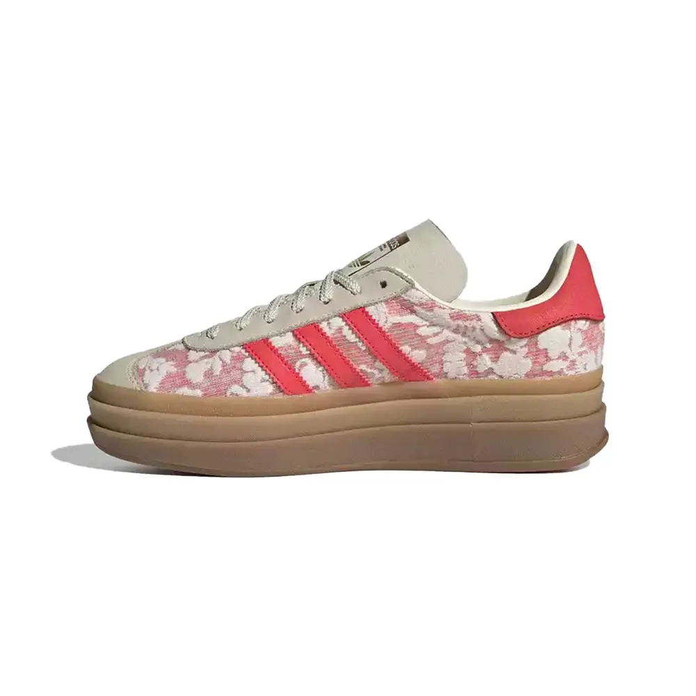 Liberty London x adidas Originals GAZELLE BOLD Better Scarlet Versatile, Comfortable, Durable Low-Top Sneakers for Women JR8885