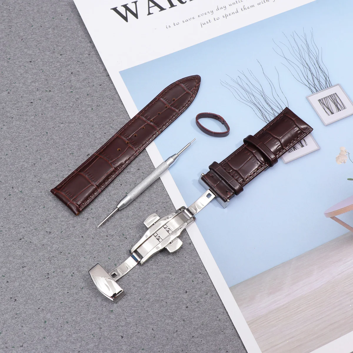 

22 Mm Cowhide Watch Strap Replacement Band for Smart Wooden Miss Household Watch High Quality Durable Material Ergonomic Simple