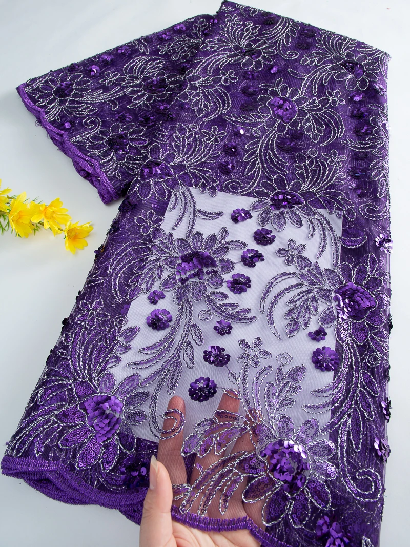 

Latest African Lace Fabric High Quality Nigerian Wedding Party Dresses Material 2026 French Mesh Tulle Lace For Women Diy TY4668