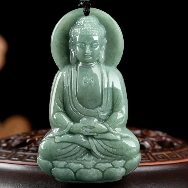 

Высококачественный мьянманский нефритовый кулон в виде трехмерного Будды, красиво вырезанный, модное украшение для мужчин и женщин, талисман на удачу