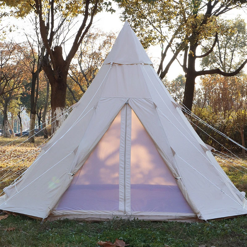 

Wholesale Waterproof Outdoor Large Luxury Glamping Indian Cotton Canvas Safari Pyramid Tents