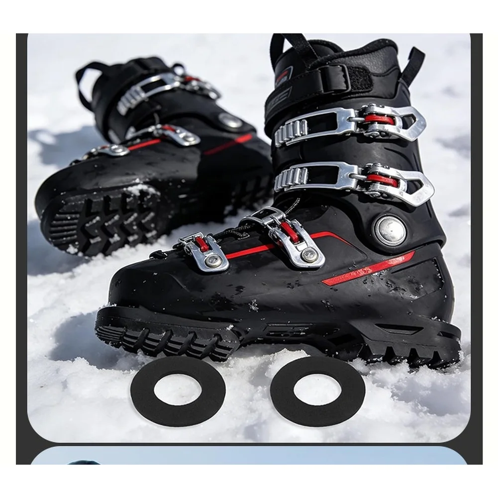 EVA Ski Boot Heel Cushion Pads 4pcs Black 80mm Peel and Design for Ankle Protection and Cold Resistant Support