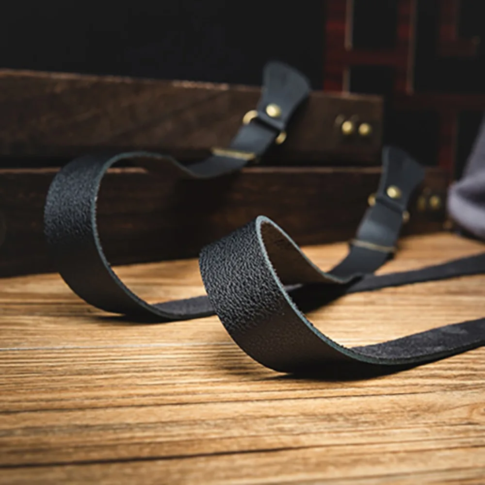 Fashion Y-Type Suspenders for Men Retro Anti-slip Buttoned Suspenders Suit Accessories British Style PU Leather Suspenders Suit