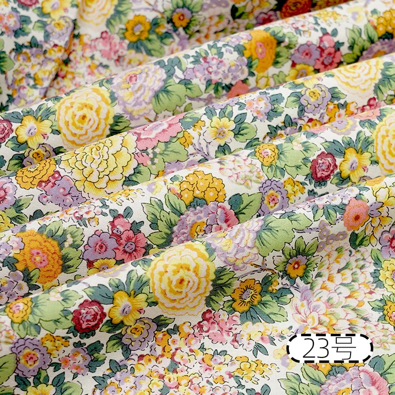 Pure Cotton Printed Fabric Idyllic Little Floral Baby Clothing Dress Pajamas Diy Fashion for Sewing Material Cloth By The Meter