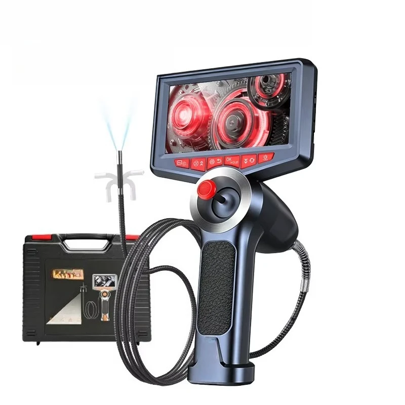 Aviation Two-way Articulating Borescope with Joystick Control and 4.5inch IPS 6LED Light for Turbine Blade Checking Service Work