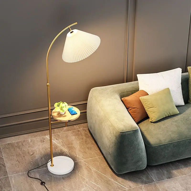 

Sofa side Floor lamp coffee table wireless charging Nordic minimalist light luxury living bedroom bedside standing floor lamp