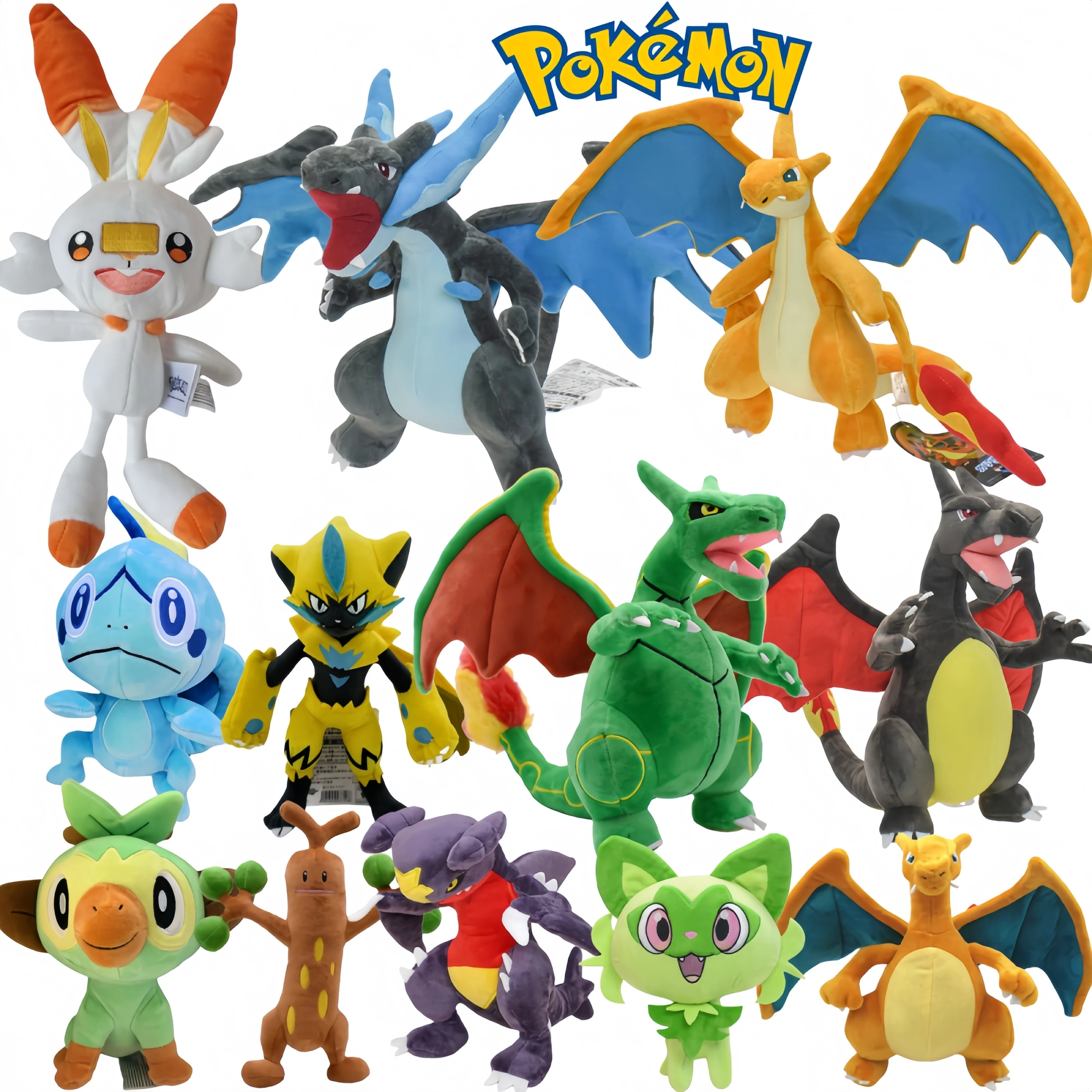 Peluche de Pokémon, Sobble, Grookey, Scorbunny, Muñeco de Peluche, Sprigatito, Zeraora, Garchomp, Sudowoodo, Shiny Charizard, Juguetes XY, Regalo para Niños